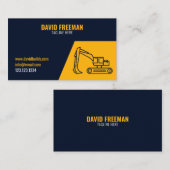 シンプルイエロー・ブルー掘削機建築 名刺 (正面/裏面)