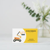 シンプルイエロー&ホワイト航空プラットフォーム建築 名刺 (スタンド正面)