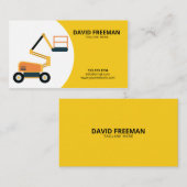 シンプルイエロー&ホワイト航空プラットフォーム建築 名刺 (正面/裏面)