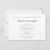 シンプルイエロ金ゴールド卒業キャップタッセル 招待状 (裏面)