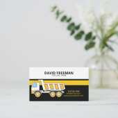 シンプルイエロ&ホワイトダンプトラック建築 名刺 (スタンド正面)