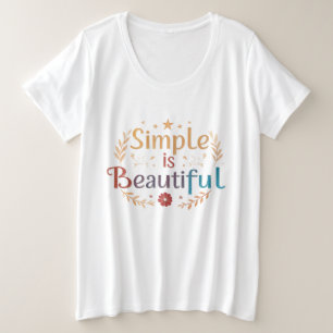 シンプルイズビューティフル 女性用プラスサイズTシャツ プラスサイズTシャツ