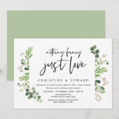 シンプルイズベスト、愛だけを添えて、結婚記念日の隠れ家的パーティー 招待状 (正面/裏面)