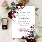 シンプルイズベスト 愛のネイビーブルーとバーガンディ 招待状