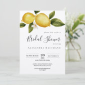 シンプルイタリアレモンカリグラフィーブライダルシャワー 招待状 (スタンド正面)