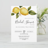 シンプルイタリアレモンカリグラフィーブライダルシャワー 招待状 (スタンド正面)