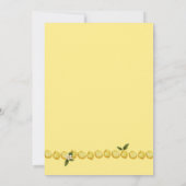 シンプルイタリアレモンカリグラフィーブライダルシャワー 招待状 (裏面)