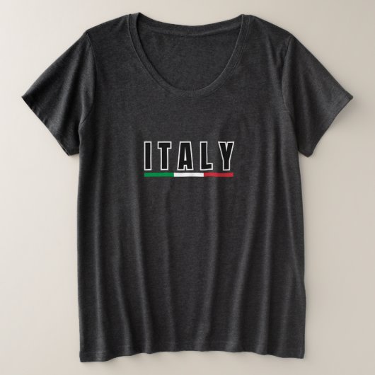 シンプルイタリアンモダンイタリアアートレター土産 プラスサイズTシャツ (デザイン正面)