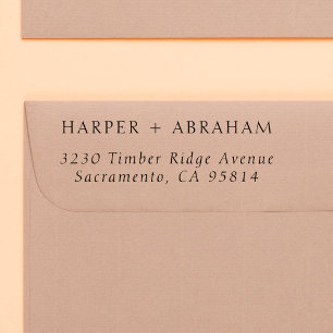 シンプルイタリック結婚のカップル名差出人住所 ラバースタンプ