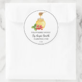 シンプルイチゴ入り蜂蜜ラベル ラウンドシール (バッグ)