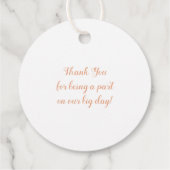 シンプルイニシャルエレガントピーチ結婚ズ フェイバータグ (裏面)