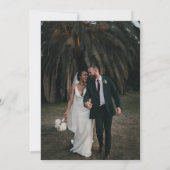 シンプルイニシャルエレガント書道の写真結婚の 招待状 (裏面)