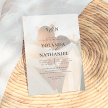 シンプルイニシャルエレガント書道の写真結婚の