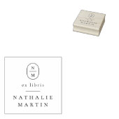 シンプルイニシャルスエレガント元Libris Monogramブック ラバースタンプ (押印)