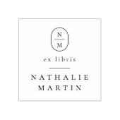 シンプルイニシャルスエレガント元Libris Monogramブック ラバースタンプ (インプリント)