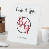 シンプルイニシャルパーソナライズされたウェディングカード&ギフト 台座サイン (インサイチュ)