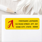 シンプルイニシャル文字の赤（黄色） ラベル (インサイチュ)