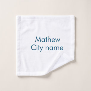 シンプルイニシャル文字モノグラムあなたの名前を追加する ウォッシュタオル