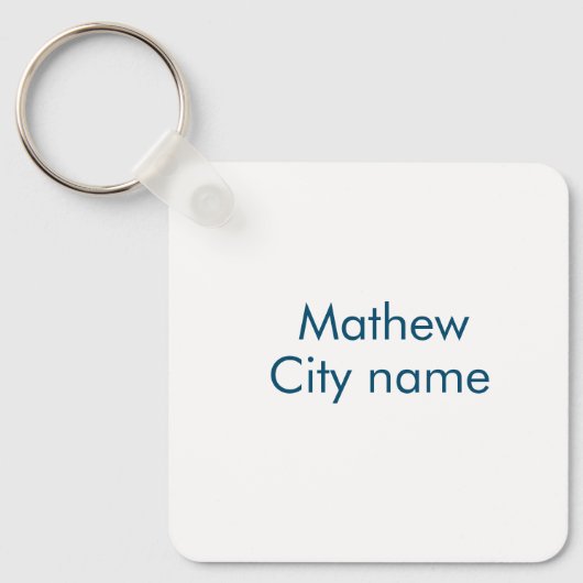 シンプルイニシャル文字モノグラムあなたの名前を追加する キーホルダー (正面)