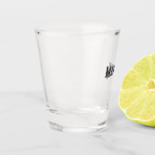 シンプルイニシャル文字モノグラムあなたの名前を追加する ショットグラス (左)