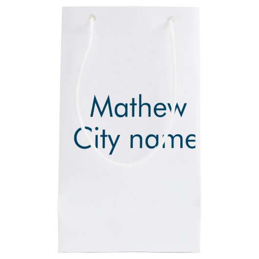 シンプルイニシャル文字モノグラムあなたの名前を追加する スモールペーパーバッグ (正面)