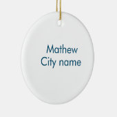 シンプルイニシャル文字モノグラムあなたの名前を追加する セラミックオーナメント (右)