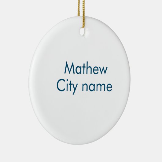 シンプルイニシャル文字モノグラムあなたの名前を追加する セラミックオーナメント (右)