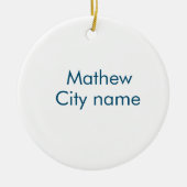 シンプルイニシャル文字モノグラムあなたの名前を追加する セラミックオーナメント (正面)