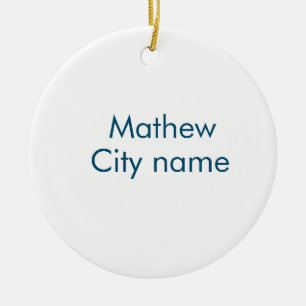 シンプルイニシャル文字モノグラムあなたの名前を追加する セラミックオーナメント