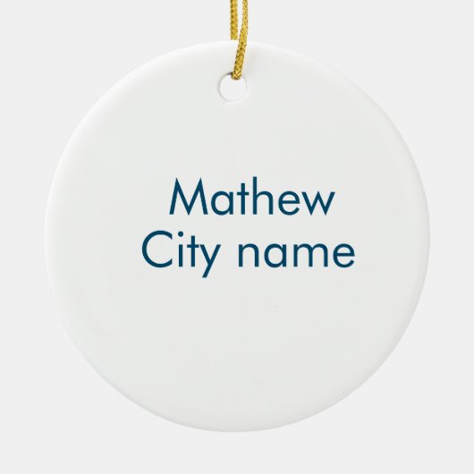 シンプルイニシャル文字モノグラムあなたの名前を追加する セラミックオーナメント (正面)