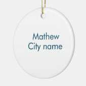 シンプルイニシャル文字モノグラムあなたの名前を追加する セラミックオーナメント (左)