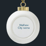 シンプルイニシャル文字モノグラムあなたの名前を追加する セラミックボールオーナメント<br><div class="desc">デザイン</div>