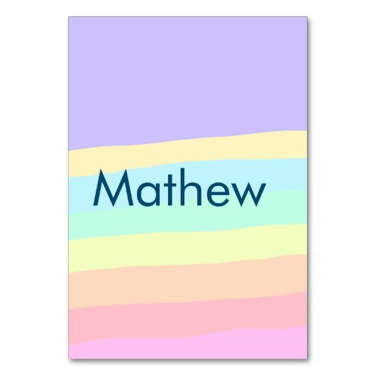 シンプルイニシャル文字モノグラムあなたの名前を追加する テーブルナンバー (正面)