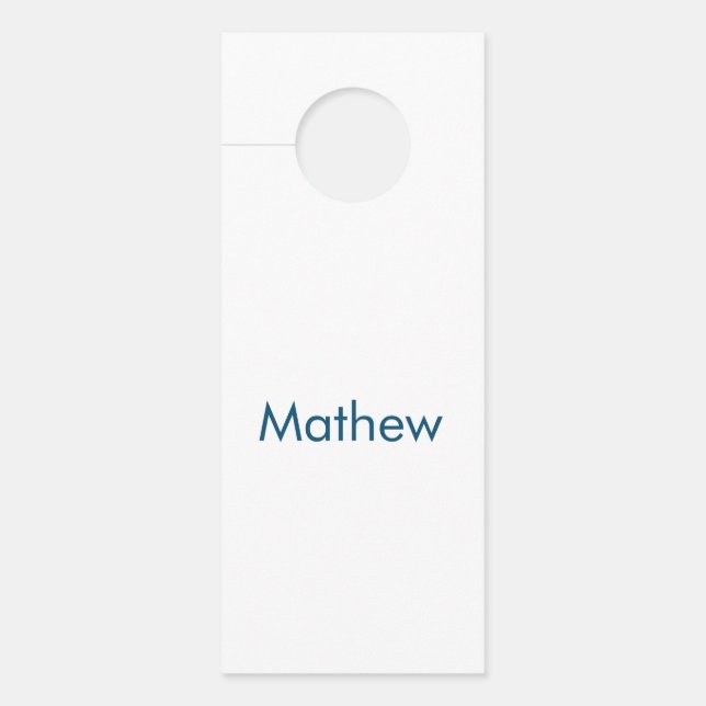 シンプルイニシャル文字モノグラムあなたの名前を追加する ドアノブサイン (正面)