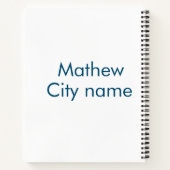 シンプルイニシャル文字モノグラムあなたの名前を追加する ノートブック (裏面)