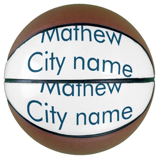 シンプルイニシャル文字モノグラムあなたの名前を追加する バスケットボール (正面)