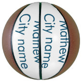 シンプルイニシャル文字モノグラムあなたの名前を追加する バスケットボール (縦)