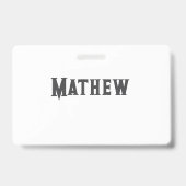 シンプルイニシャル文字モノグラムあなたの名前を追加する バッジ (裏面)