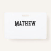 シンプルイニシャル文字モノグラムあなたの名前を追加する バッジ (裏面)