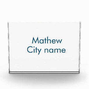 シンプルイニシャル文字モノグラムあなたの名前を追加する フォトブロック