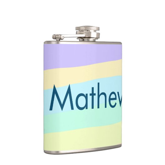 シンプルイニシャル文字モノグラムあなたの名前を追加する フラスク (右)