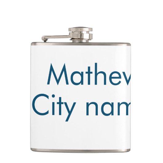 シンプルイニシャル文字モノグラムあなたの名前を追加する フラスク (正面)