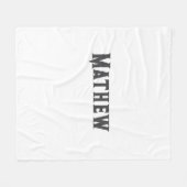 シンプルイニシャル文字モノグラムあなたの名前を追加する フリースブランケット (正面(横))