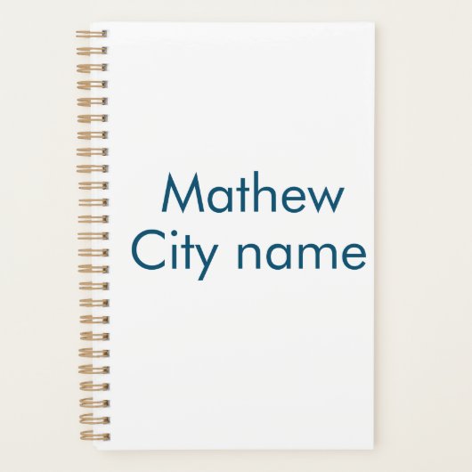 シンプルイニシャル文字モノグラムあなたの名前を追加する プランナー手帳 (正面)