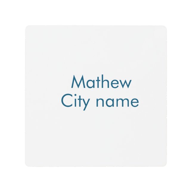 シンプルイニシャル文字モノグラムあなたの名前を追加する メタルプリント (正面)