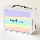 シンプルイニシャル文字モノグラムあなたの名前を追加する メタルランチボックス (裏面)