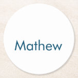 シンプルイニシャル文字モノグラムあなたの名前を追加する ラウンドペーパーコースター<br><div class="desc">デザイン</div>