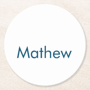 シンプルイニシャル文字モノグラムあなたの名前を追加する ラウンドペーパーコースター