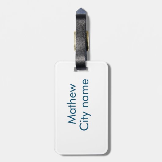 シンプルイニシャル文字モノグラムあなたの名前を追加する ラゲッジタグ (裏面縦)