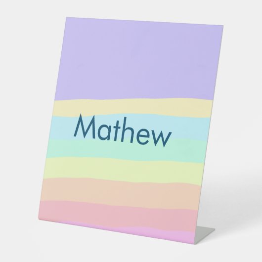 シンプルイニシャル文字モノグラムあなたの名前を追加する 台座サイン (正面)